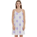 Polka Dots - Pale Lavender Violet on White Women s Reversible Sports Bra with Border