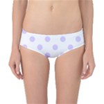 Polka Dots - Pale Lavender Violet on White Classic Bikini Bottoms