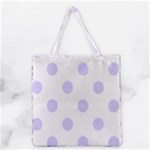 Polka Dots - Pale Lavender Violet on White Grocery Tote Bag