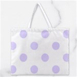 Polka Dots - Pale Lavender Violet on White Zipper Large Tote Bag