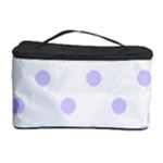 Polka Dots - Pale Lavender Violet on White Cosmetic Storage Case