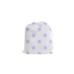 Polka Dots - Pale Lavender Violet on White Drawstring Pouch (XS)