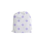 Polka Dots - Pale Lavender Violet on White Drawstring Pouch (S)