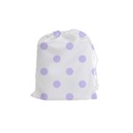 Polka Dots - Pale Lavender Violet on White Drawstring Pouch (M)