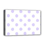 Polka Dots - Pale Lavender Violet on White Deluxe Canvas 18  x 12  (Stretched)