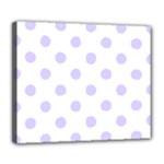 Polka Dots - Pale Lavender Violet on White Deluxe Canvas 24  x 20  (Stretched)