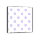 Polka Dots - Pale Lavender Violet on White Mini Canvas 4  x 4  (Stretched)