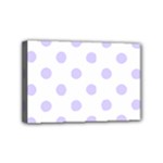 Polka Dots - Pale Lavender Violet on White Mini Canvas 6  x 4  (Stretched)