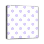 Polka Dots - Pale Lavender Violet on White Mini Canvas 6  x 6  (Stretched)
