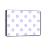 Polka Dots - Pale Lavender Violet on White Mini Canvas 7  x 5  (Stretched)