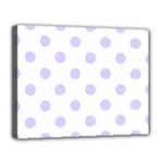 Polka Dots - Pale Lavender Violet on White Canvas 14  x 11  (Stretched)