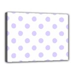 Polka Dots - Pale Lavender Violet on White Canvas 16  x 12  (Stretched)