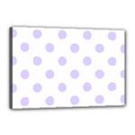 Polka Dots - Pale Lavender Violet on White Canvas 18  x 12  (Stretched)