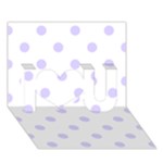 Polka Dots - Pale Lavender Violet on White I Love You 3D Greeting Card (7x5)