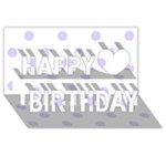 Polka Dots - Pale Lavender Violet on White Happy Birthday 3D Greeting Card (8x4)