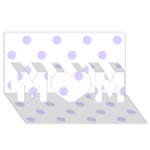Polka Dots - Pale Lavender Violet on White MOM 3D Greeting Card (8x4)