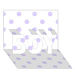 Polka Dots - Pale Lavender Violet on White BOY 3D Greeting Card (7x5)