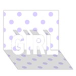 Polka Dots - Pale Lavender Violet on White GIRL 3D Greeting Card (7x5)