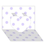Polka Dots - Pale Lavender Violet on White Heart 3D Greeting Card (7x5)