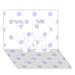 Polka Dots - Pale Lavender Violet on White LOVE 3D Greeting Card (7x5)