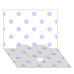 Polka Dots - Pale Lavender Violet on White Heart Bottom 3D Greeting Card (7x5)