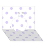 Polka Dots - Pale Lavender Violet on White Apple 3D Greeting Card (7x5)