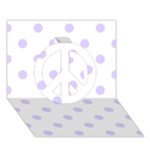 Polka Dots - Pale Lavender Violet on White Peace Sign 3D Greeting Card (7x5)