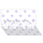 Polka Dots - Pale Lavender Violet on White BEST BRO 3D Greeting Card (8x4)