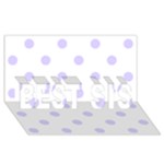 Polka Dots - Pale Lavender Violet on White BEST SIS 3D Greeting Card (8x4)