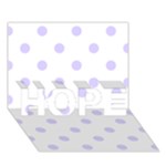 Polka Dots - Pale Lavender Violet on White HOPE 3D Greeting Card (7x5)