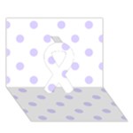 Polka Dots - Pale Lavender Violet on White Ribbon 3D Greeting Card (7x5)