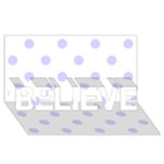 Polka Dots - Pale Lavender Violet on White BELIEVE 3D Greeting Card (8x4)
