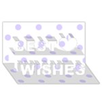 Polka Dots - Pale Lavender Violet on White Best Wish 3D Greeting Card (8x4)