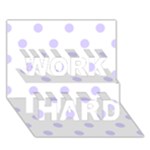 Polka Dots - Pale Lavender Violet on White WORK HARD 3D Greeting Card (7x5)