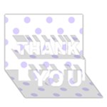 Polka Dots - Pale Lavender Violet on White THANK YOU 3D Greeting Card (7x5)