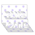 Polka Dots - Pale Lavender Violet on White TAKE CARE 3D Greeting Card (7x5)