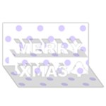 Polka Dots - Pale Lavender Violet on White Merry Xmas 3D Greeting Card (8x4)