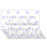 Polka Dots - Pale Lavender Violet on White Happy New Year 3D Greeting Card (8x4)