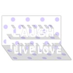 Polka Dots - Pale Lavender Violet on White Laugh Live Love 3D Greeting Card (8x4)