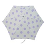 Polka Dots - Pale Lavender Violet on White Mini Umbrella