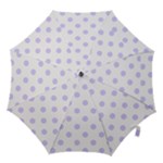 Polka Dots - Pale Lavender Violet on White Hook Handle Umbrella (Medium)