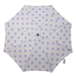 Polka Dots - Pale Lavender Violet on White Hook Handle Umbrella (Small)