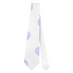 Polka Dots - Pale Lavender Violet on White Necktie (One Side)