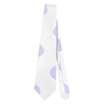 Polka Dots - Pale Lavender Violet on White Necktie (Two Side)