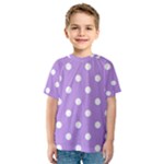 Polka Dots - White on Bright Lavender Violet Kid s Sport Mesh Tee