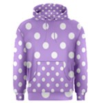 Polka Dots - White on Bright Lavender Violet Men s Pullover Hoodie