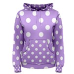 Polka Dots - White on Bright Lavender Violet Women s Pullover Hoodie