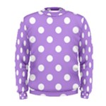 Polka Dots - White on Bright Lavender Violet Men s Sweatshirt