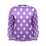 Polka Dots - White on Bright Lavender Violet Women s Sweatshirt
