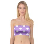 Polka Dots - White on Bright Lavender Violet Bandeau Top